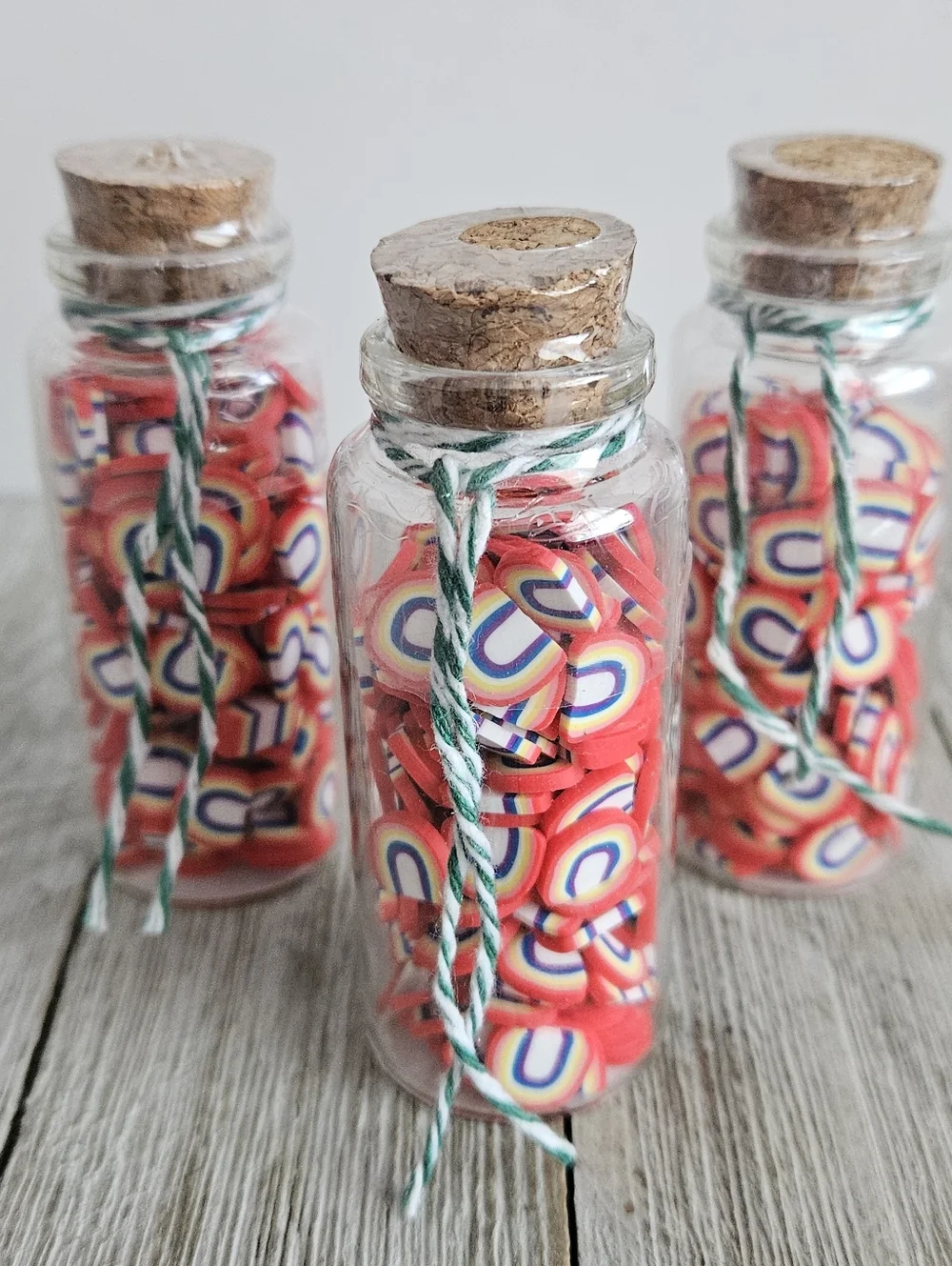 3-Pack Jar of Miniature Rainbows Multi-Purpose Plastic Crafting Pieces Multi-Col